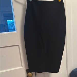 S Elegant Black Pencil Skirt